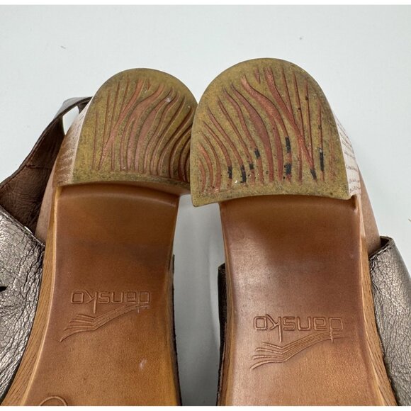 Dansko Danae Perforated  Leather Open-Toe Block Heeled Sandals Size 39 or US 9 - Picture 7 of 11